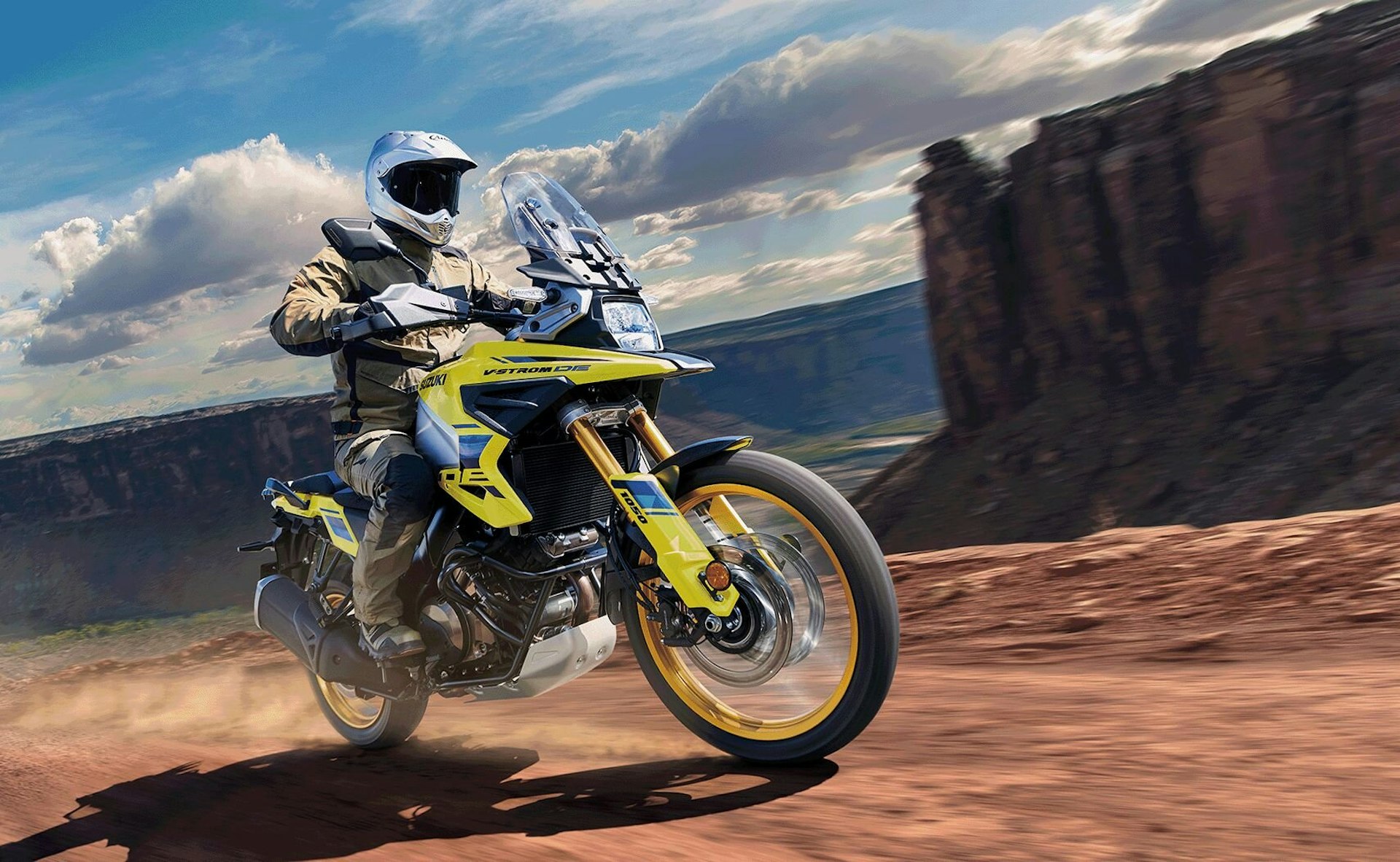 Gelbe Suzuki V-Strom 1050DE