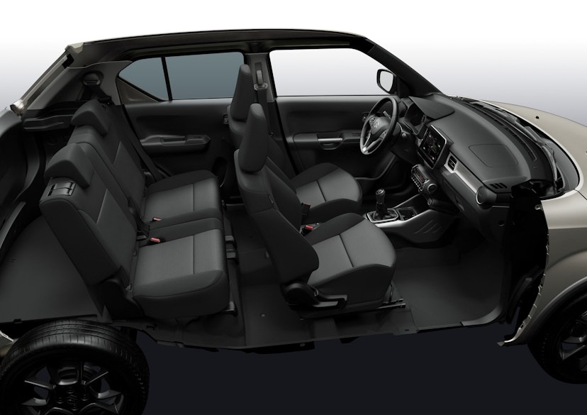 Gelber Suzuki Ignis von der Seite