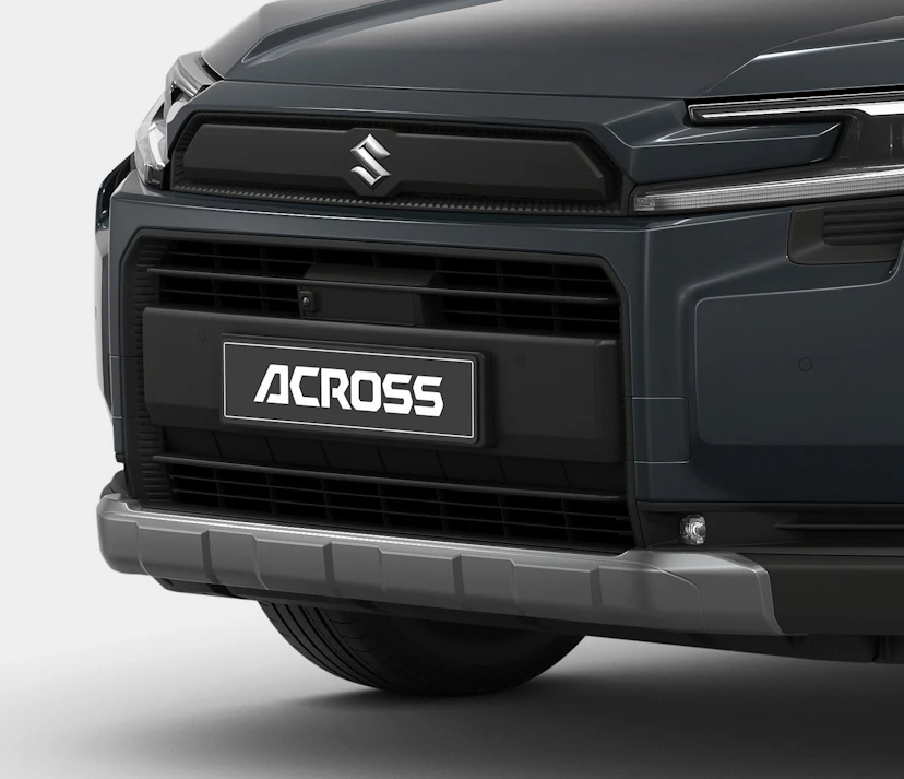 Ein weisser Suzuki Across von vorne