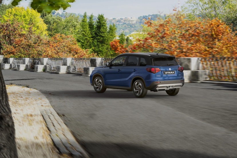 Blauer Suzuki, Vitara von Hinten