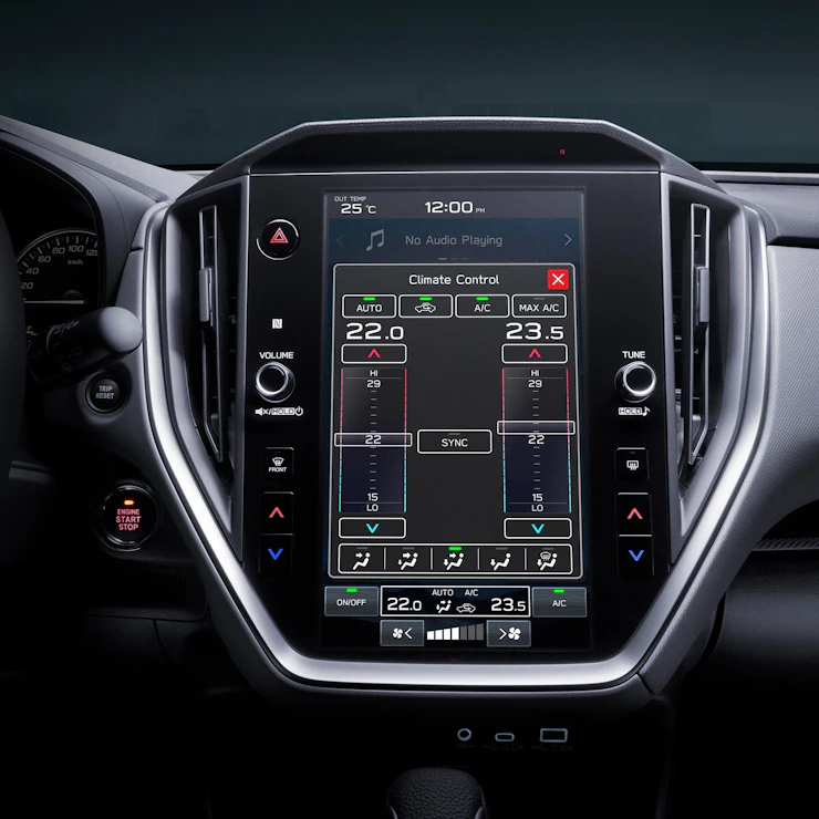 Zweizonen-Klimaanlage mit Bedienung am 11.6-Zoll-Touchscreen