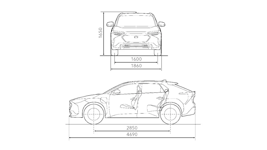 Subaru Solterra Dimensionen