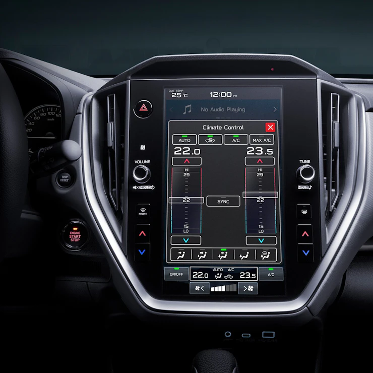 Impreza Zweizonen-Klimaanlage mit Bedienung am 11.6-Zoll-Touchscreen