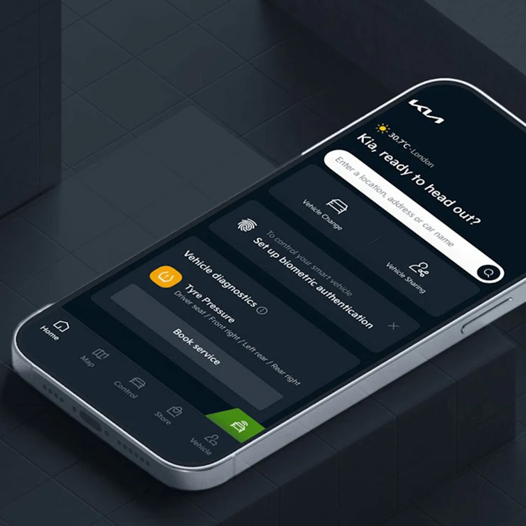 Die Kia App auf dem Smartphone