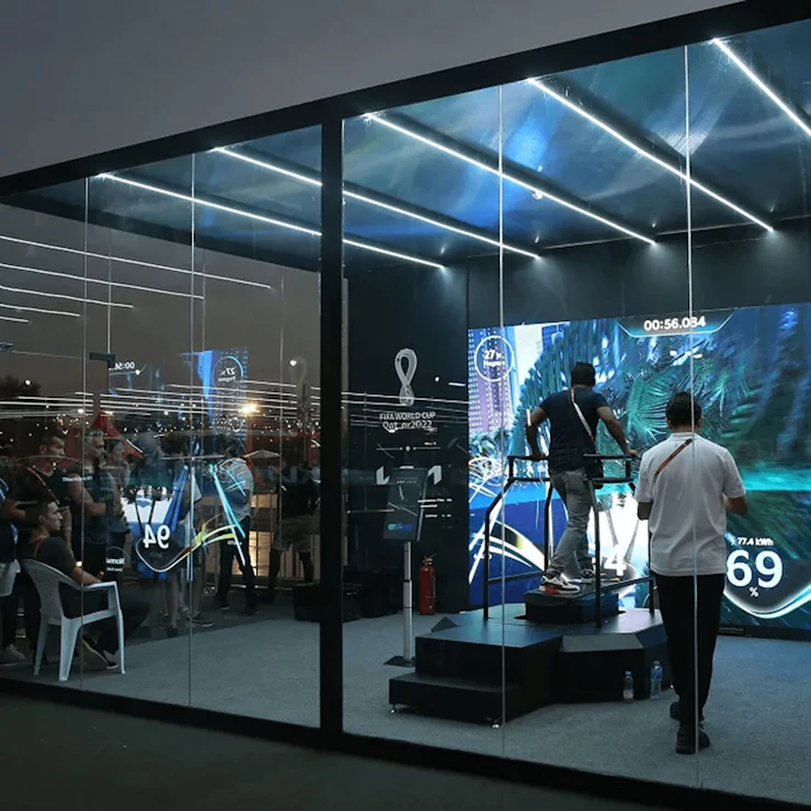 Erlebnisstand von Kia bei einer FIFA-Veranstaltung