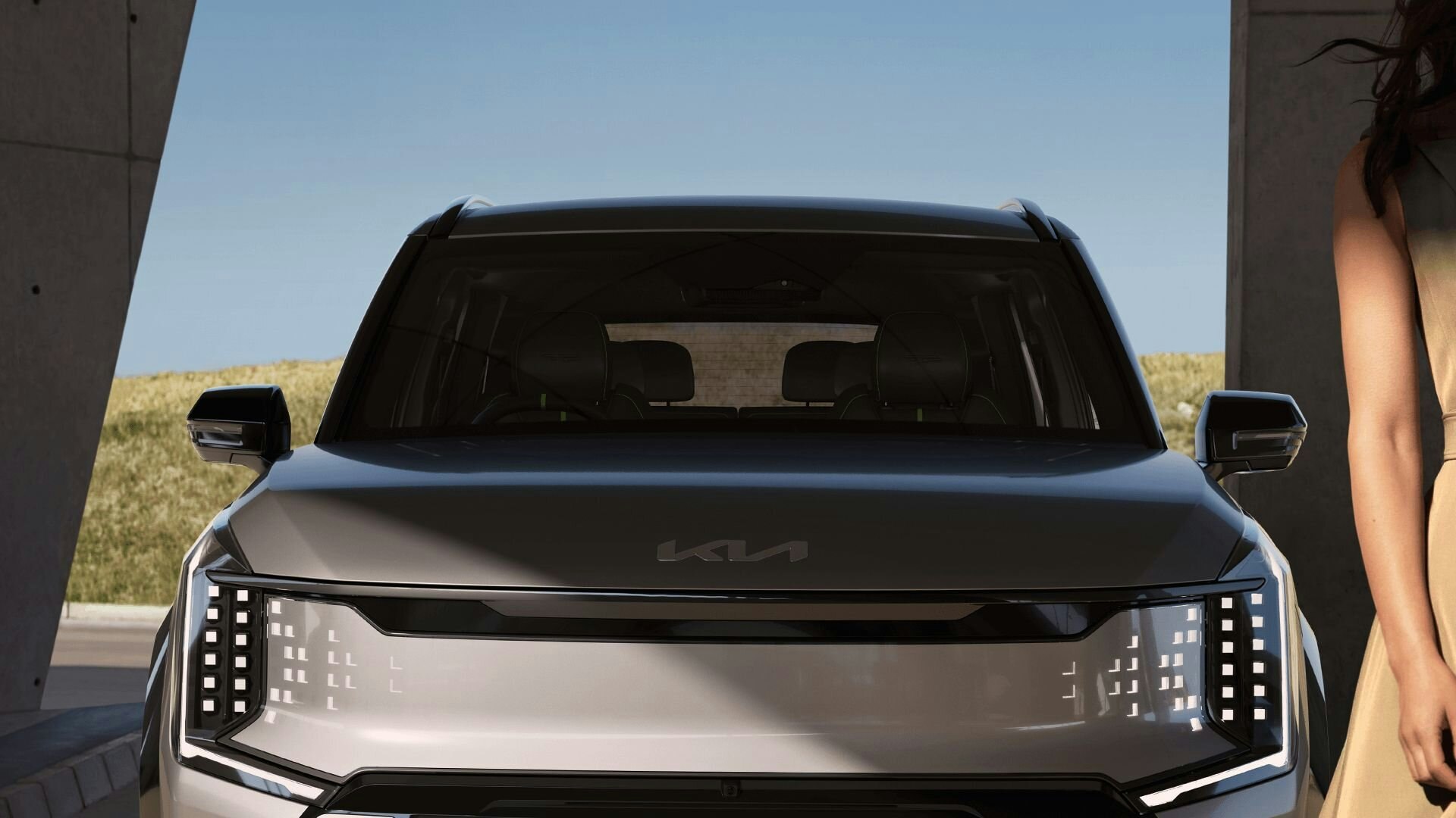 Die Front des Kia EV9 GT